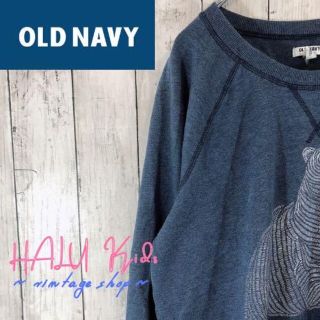 オールドネイビー(Old Navy)のOLD NAVY シロクマプリントトレーナー キッズ ネイビー 長袖Tシャツ(その他)