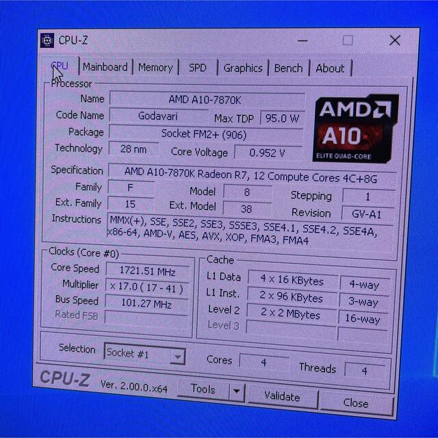 動作品 AMD CPU A10-7870K ソケットFM2+ 5