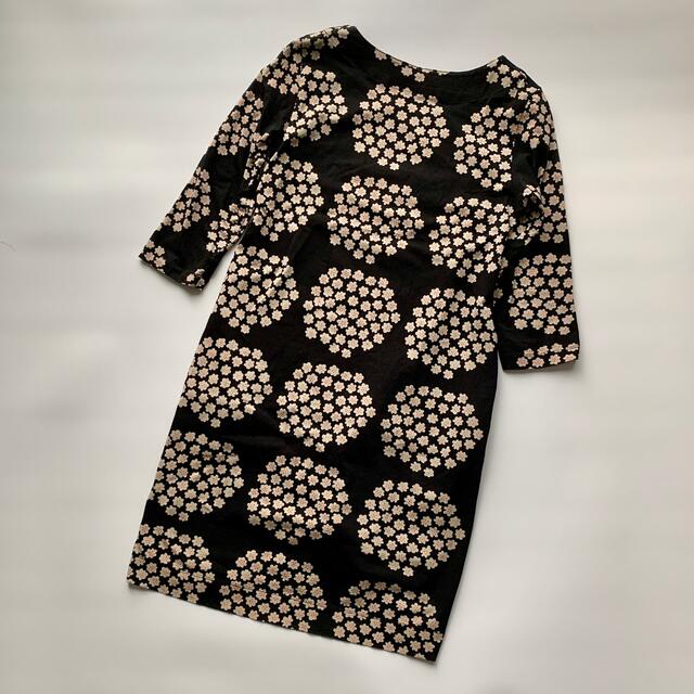 marimekko(マリメッコ)の【美品】marimekko プケッティ チュニックワンピース　ブラックXS レディースのトップス(チュニック)の商品写真