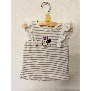 プティマイン(petit main)ののぶ様専用　ミニー肩フリルボーダーカットソー(Tシャツ/カットソー)