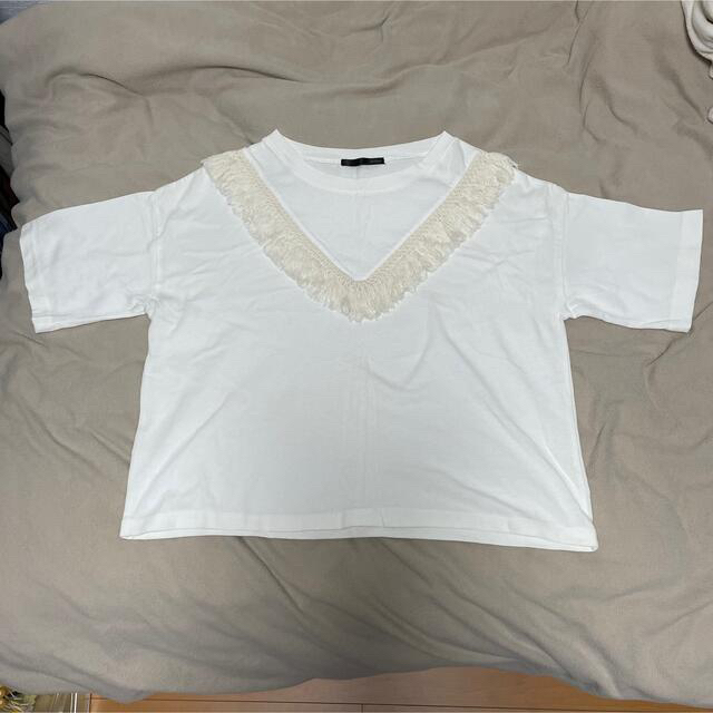 heather(ヘザー)のHeather Tシャツ 白T 五部袖 レディースのトップス(Tシャツ(半袖/袖なし))の商品写真
