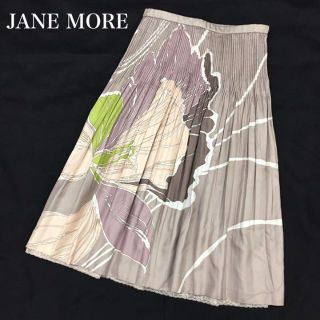 JANE MORE プリーツスカート 裏地レース 総柄 レディース 11号(ロングスカート)