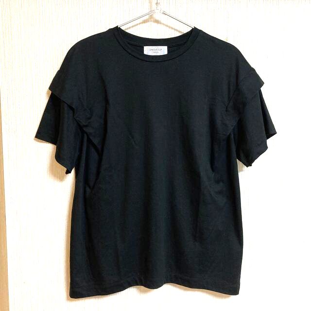 OPAQUE.CLIP(オペークドットクリップ)の袖デザインTシャツ　ブラック レディースのトップス(Tシャツ(半袖/袖なし))の商品写真