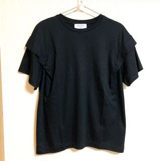 オペークドットクリップ(OPAQUE.CLIP)の袖デザインTシャツ　ブラック(Tシャツ(半袖/袖なし))