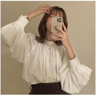 mecherie Gorgeous shirring blouse  White(シャツ/ブラウス(長袖/七分))