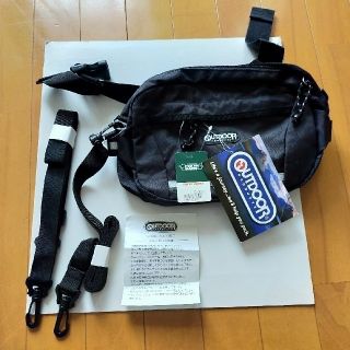 アウトドア(OUTDOOR)のOUTDOORウエストバック☆ブラック☆未使用品(ウエストポーチ)