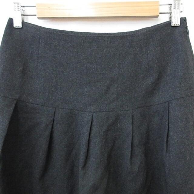 ADORE(アドーア)のアドーア ADORE スカート ひざ丈 フレア 毛 ウール 黒 ブラック 38 レディースのスカート(ひざ丈スカート)の商品写真