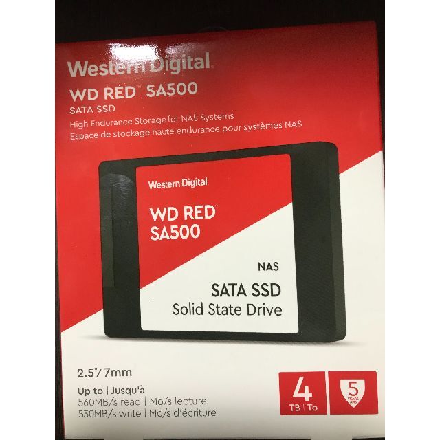 WD Red SA500 NAS SATA  WDS400T1R0APC/タブレット