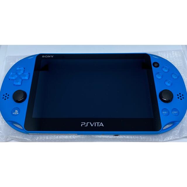 PlayStation Vita(プレイステーションヴィータ)の✨美品✨ ps vita 2000 ブルー ケースフィルムソフト付き エンタメ/ホビーのゲームソフト/ゲーム機本体(携帯用ゲーム機本体)の商品写真