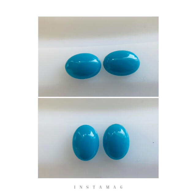 (R0411-5)『アリゾナ産』天然トルコ石 ペアルース 2-1.424ct 6