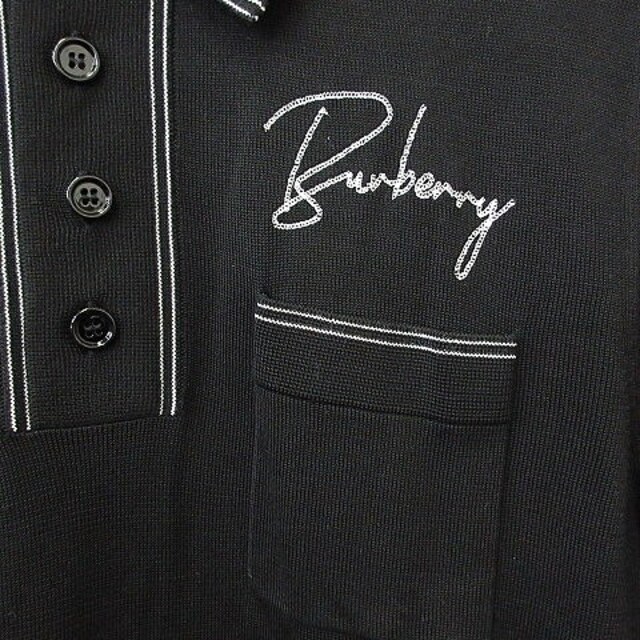 バーバリー BURBERRY ニット セーター ポロシャツ ブラック XS