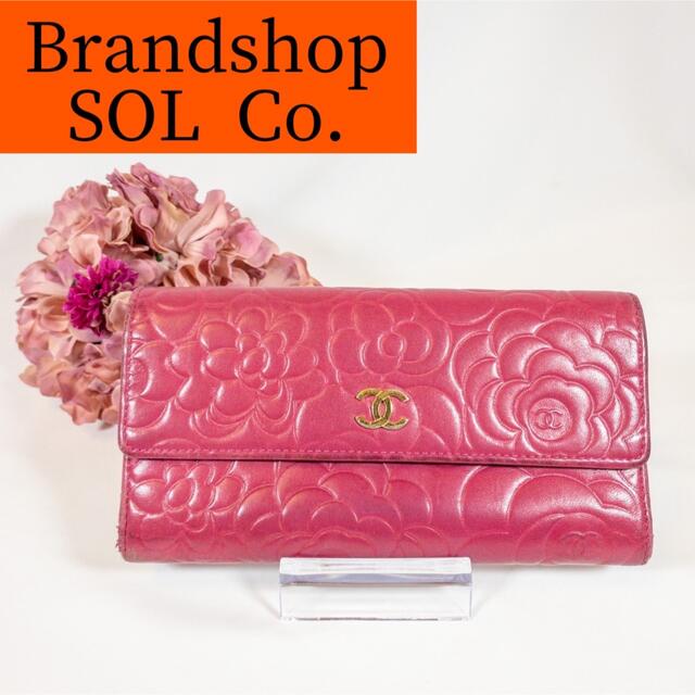 CHANEL シャネル カメリアエンボス フラップ ウォレット/2