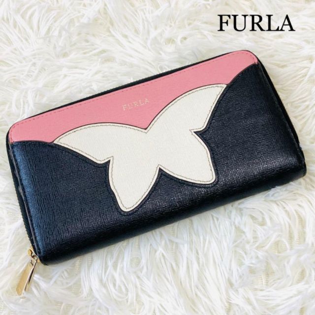 Furla - 美品✨フルラ 長財布 バタフライ レザー ラウンドファスナー ブラック ピンクの通販 by √58shop|フルラならラクマ Furla - 美品✨フルラ 長財布 バタフライ レザー ラウンドファスナー ブラック ピンクの通販 by √58shop|フルラならラクマ