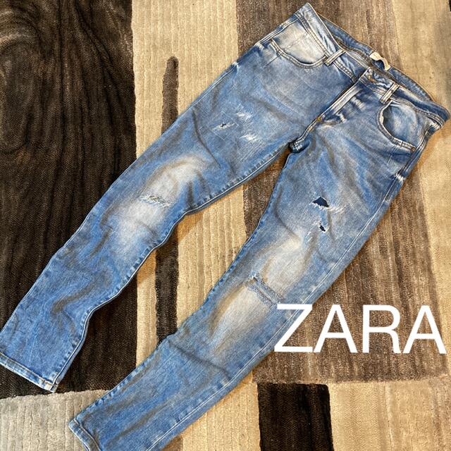 【送料無料】ZARA ザラ　ダメージデニム　ジーンズ