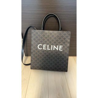 セリーヌ(celine)のミディアム バーティカル カバ CELINEプリント入りトリオンフ キャンバス (トートバッグ)