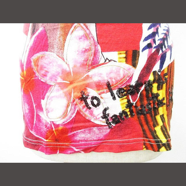 DESIGUAL(デシグアル)のデシグアル Desigual カットソー Tシャツ 半袖 異資材使 プリント ビ レディースのトップス(Tシャツ(半袖/袖なし))の商品写真