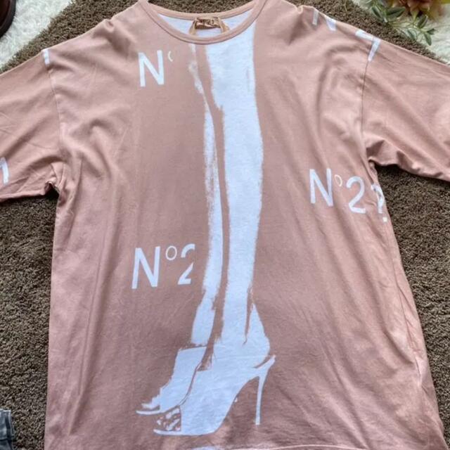 N°21(ヌメロヴェントゥーノ)のヌメロヴェントゥーノ N°21 半袖 Tシャツ ピンク 袖ラインストーン 42 レディースのトップス(Tシャツ(半袖/袖なし))の商品写真