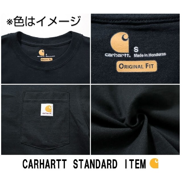 carhartt(カーハート)の【CARHARTT／カーハート】半袖Tシャツ、黒、L、ポケット付、左胸ロゴ メンズのトップス(Tシャツ/カットソー(半袖/袖なし))の商品写真