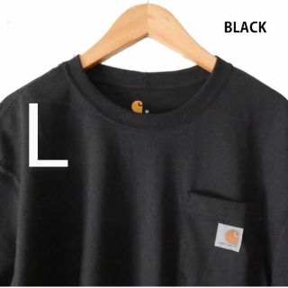 カーハート(carhartt)の【CARHARTT／カーハート】半袖Tシャツ、黒、L、ポケット付、左胸ロゴ(Tシャツ/カットソー(半袖/袖なし))