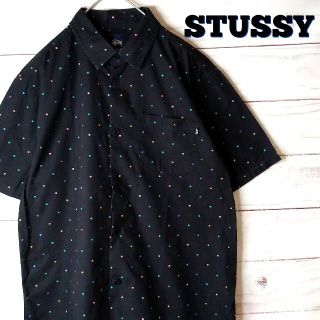 ステューシー(STUSSY)のSTUSSY ステューシー　半袖シャツ　ドット　水玉　黒　M(シャツ)