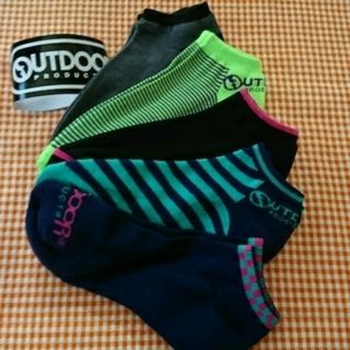 アウトドア(OUTDOOR)のOutdoor products メンズくるぶし丈ソックス５足セット①(ソックス)