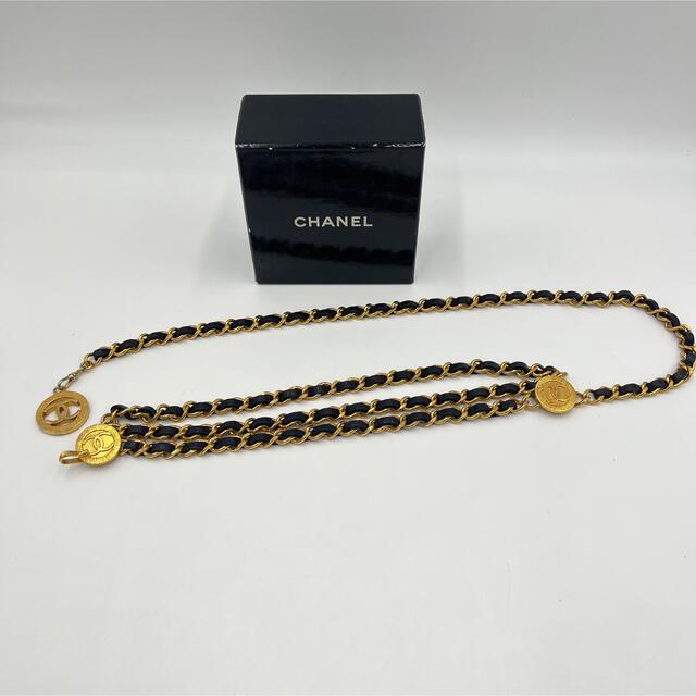 美品 CHANEL ヴィンテージ チェーンベルト 3連チェーンベルト ココマーク