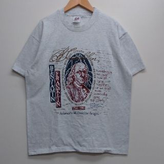 VINTAGE ベンジャミン・フランクリン anvil USA製 Tシャツ L(Tシャツ/カットソー(半袖/袖なし))