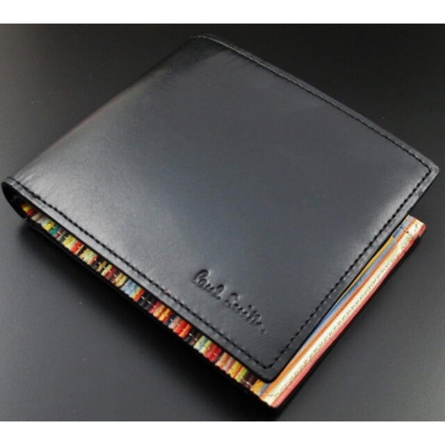 残り僅か☆新品 箱付 ポールスミス 人気マルチデザイン 二つ折り財布 黒