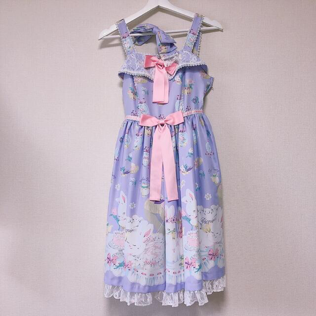 Angelic Pretty(アンジェリックプリティー)のうさぎのpicnic party JSK＋KCセット レディースのワンピース(ひざ丈ワンピース)の商品写真