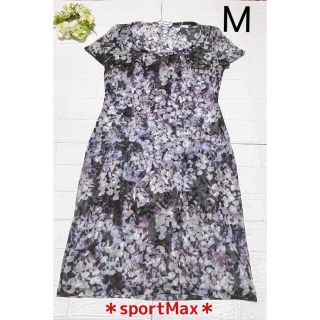 マックスマーラ(Max Mara)のsportMax MaxMara フラワープリントシアーワンピース(ひざ丈ワンピース)