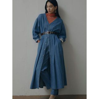 アメリヴィンテージ(Ameri VINTAGE)のAMERI JAPAN DENIM TUCK 2WAY DRESS　Mサイズ(ロングワンピース/マキシワンピース)