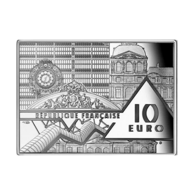 PCGS最高鑑定☆2020年フランス10ユーロ銀貨☆葛飾北斎 富嶽三十六景