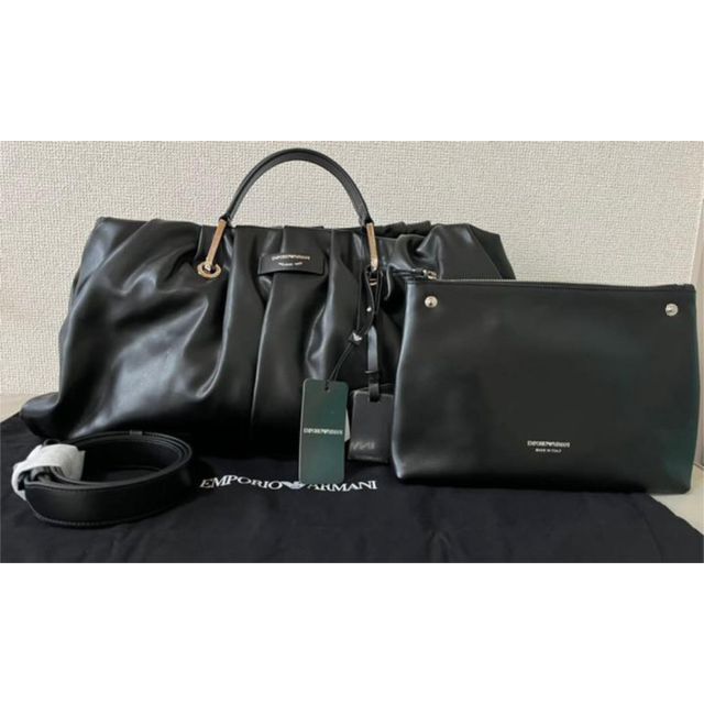 Emporio Armani(エンポリオアルマーニ)の新品未使用　エンポリオアルマーニ　ハンドバッグ　ショルダーバッグ　黒 レディースのバッグ(ハンドバッグ)の商品写真