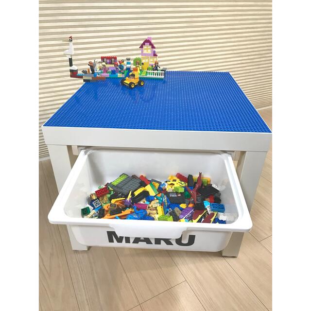 名前入れ無料❤️収納ボックス2つ付き◼︎★☺︎レゴ　テーブル★LEGO キッズ/ベビー/マタニティのおもちゃ(知育玩具)の商品写真