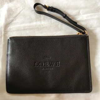 ☆【未使用】☆【LOEWE:ロエベ】◇ゴールド♪ロゴマークポーチ