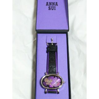 美品☆ANNA SUI/アナスイ　パープル×ゴールド　バタフライモチーフ腕時計レディース