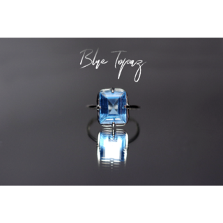 新作『ブルートパーズ』世界でひとつの天然石リングsv925+ロジウムコーティング(リング(指輪))