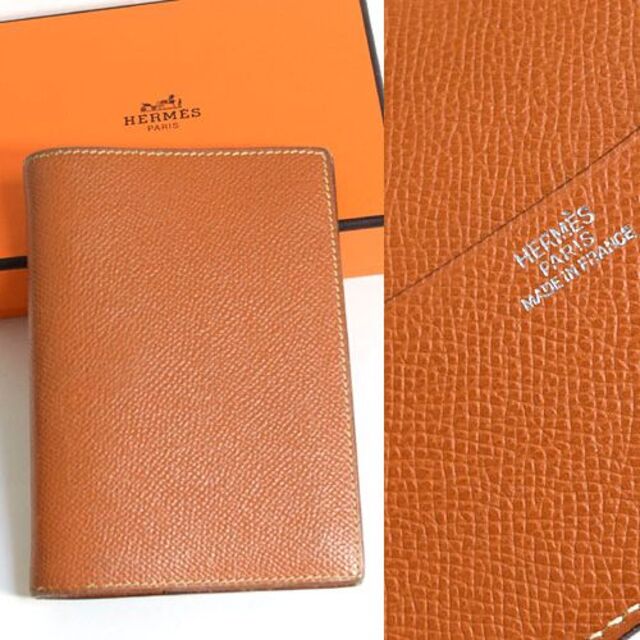 HERMES■レザー手帳カバー/アジェンダPM　ブラウン　エルメス　ビジネス