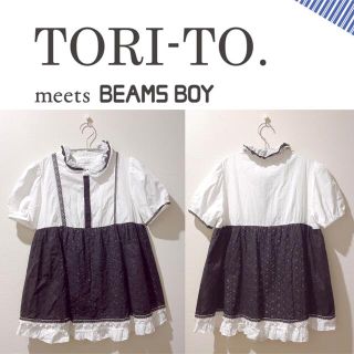 ビームスボーイ(BEAMS BOY)の【TORI-TO×BEAMS  BOY】左右非対称レースブラウス(シャツ/ブラウス(半袖/袖なし))