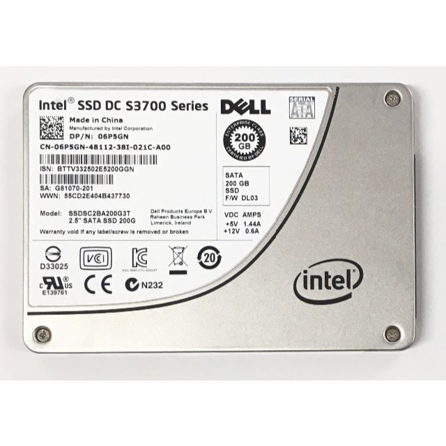 RY-397-Intel SATA2.5インチ 200GBSSD 厚み7㎜ 2点