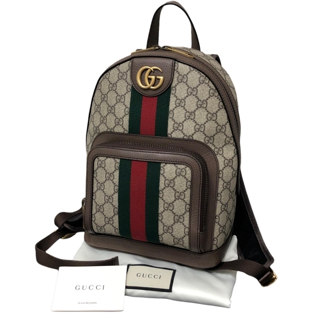 国産品 Gucci 547965 GGスプリーム スモールバックパック オフィディア