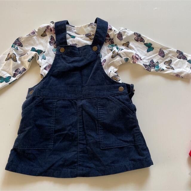 ジャンパースカート　ロンT セット キッズ/ベビー/マタニティのベビー服(~85cm)(ワンピース)の商品写真