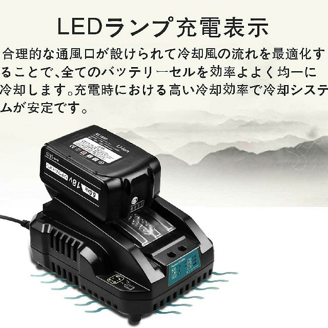 Makita(マキタ)の新品マキタ18v互換バッテリー２個と互換充電のセット スポーツ/アウトドアの自転車(工具/メンテナンス)の商品写真