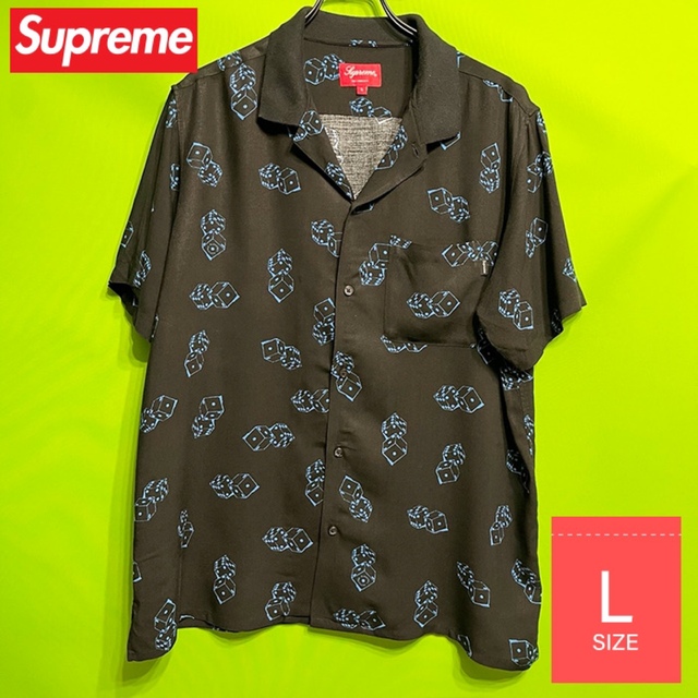 supreme Dice Rayon S/S Shirt 黒 Lサイズ