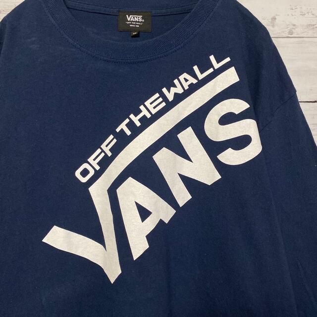 VANS(ヴァンズ)の【希少デザイン】VANSバンズ☆デカロゴスリーブロゴネイビーTシャツロンT メンズのトップス(Tシャツ/カットソー(七分/長袖))の商品写真