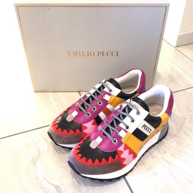 EMILIO PUCCI スニーカー ベルト レザー フリル ベルクロ - agedor.ma