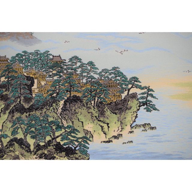 複製】横山大観/蓬莱山図/織物/掛軸☆宝船☆Z-455