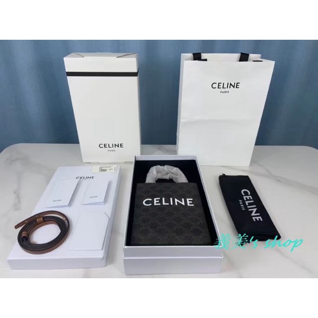 【半額】 Celine 極美品 - celine ミニ キャンバスタン トリオンフ / バーティカルカバ メッセンジャーバッグ