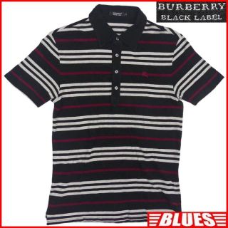 バーバリーブラックレーベル(BURBERRY BLACK LABEL)のバーバリーブラックレーベル ポロシャツ M メンズ 2 ボーダー柄TN1208(ポロシャツ)