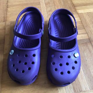 クロックス(crocs)のクロックス  メリージェーン　紫　W8(サンダル)